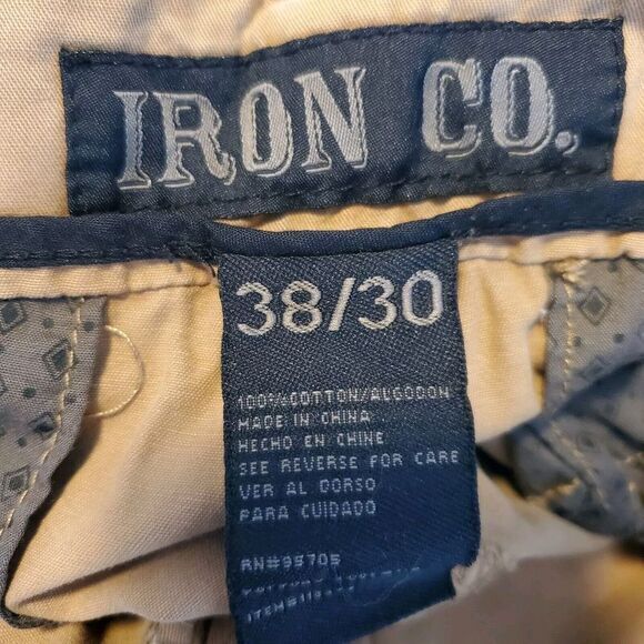 New Iron Co. Mens Belted Cargo Pants Regular-Fit Straight Leg Tan MSRP $54 38x30 - Picture 5 of 6